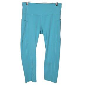 ATHLETA Ultimate Stash II Tight Leggings Size Medium High Rise Teal Blue Capri